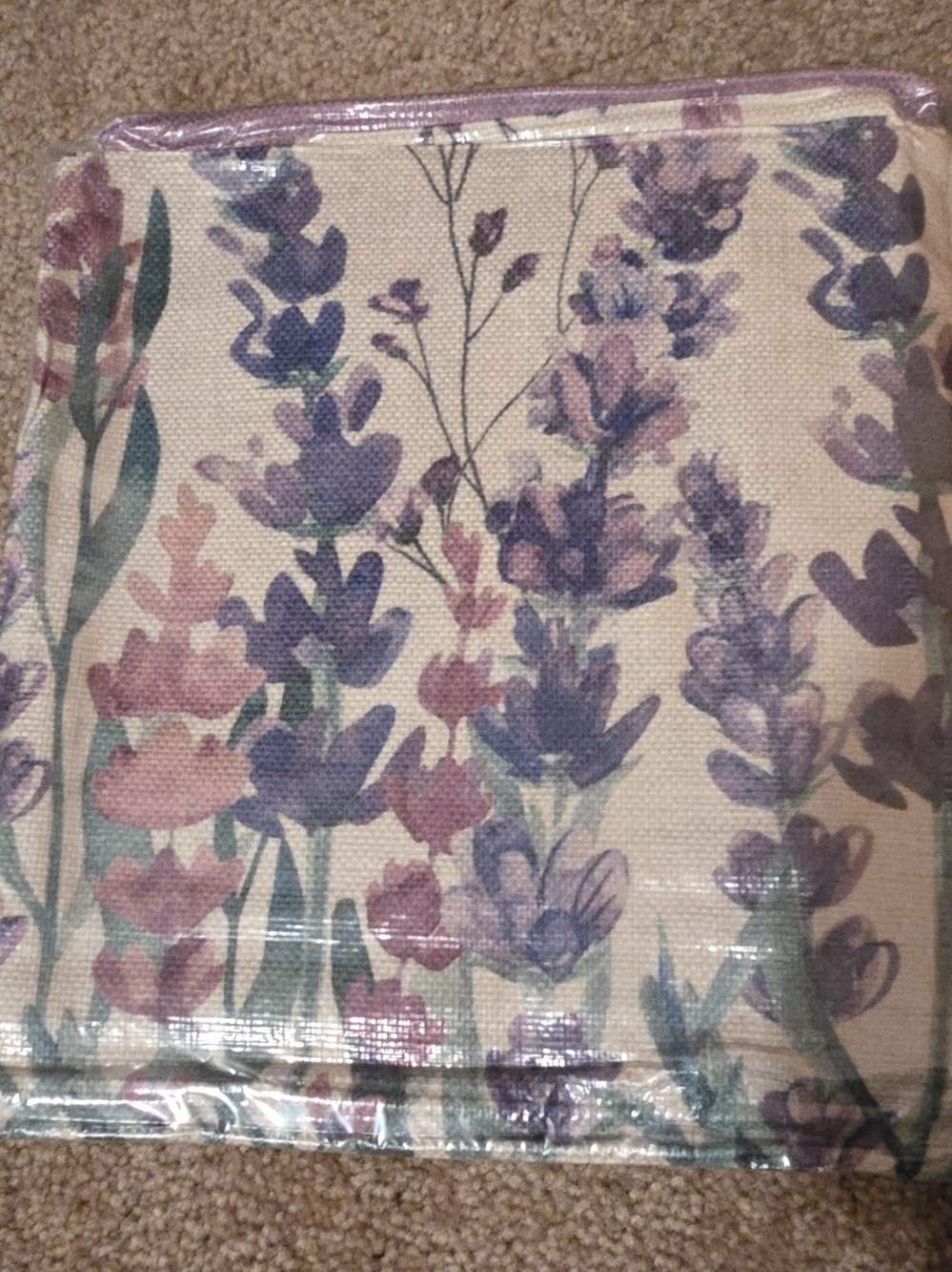 4 NEW Ficakst Lavender Floral Decorative Throw Pillow Covers